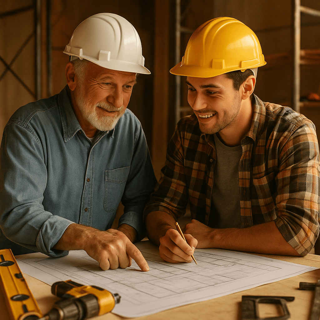 Mentor guiding mentee